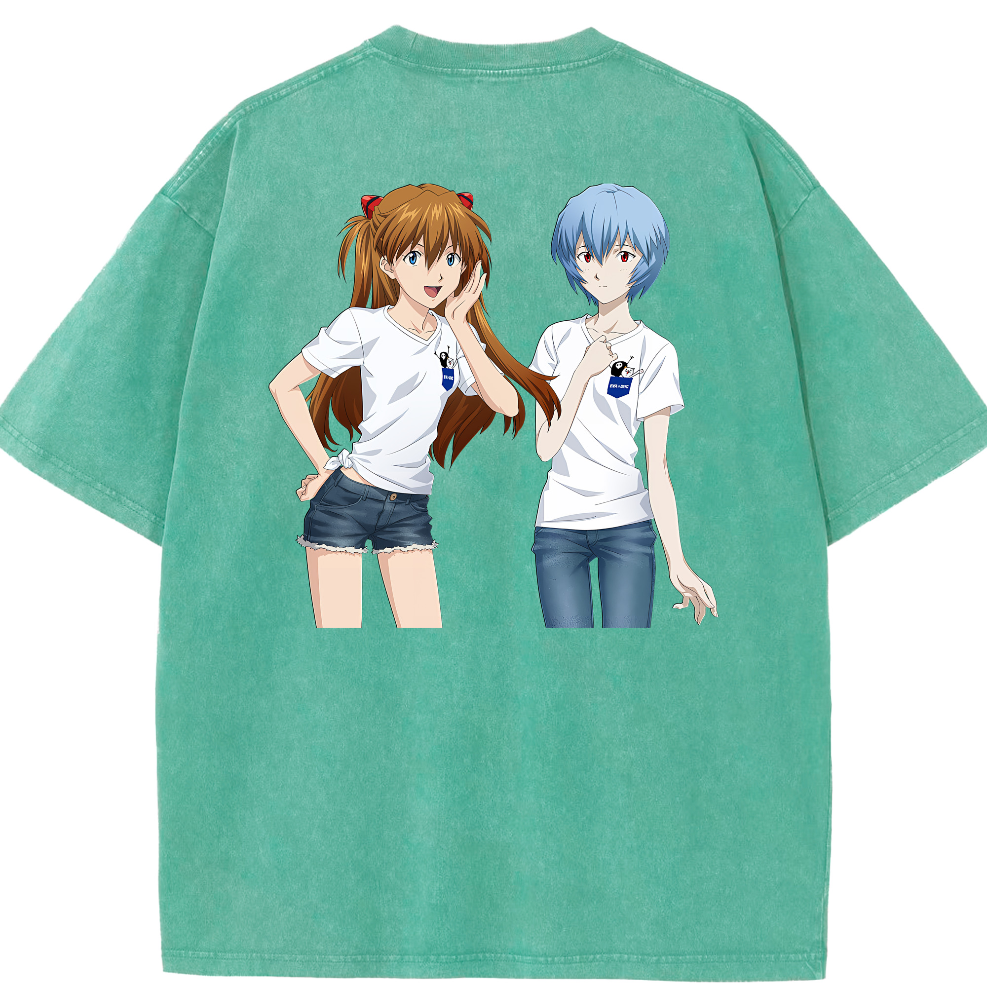 （画像用） EVA 新世紀エヴァンゲリオン 綿100% ヴィンテージ風 半袖Tシャツ（背面プリント）